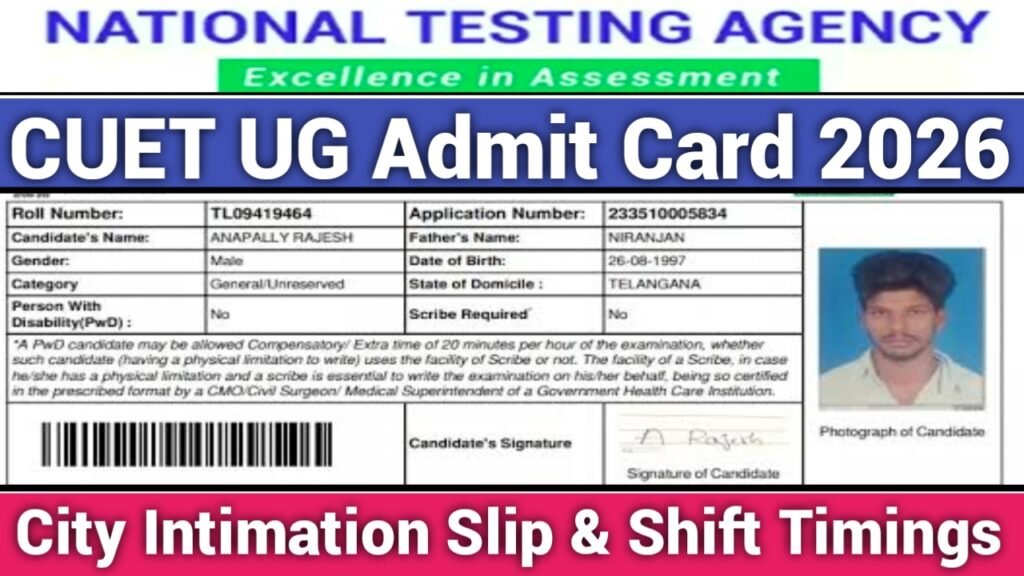 CUET UG Admit Card 2026